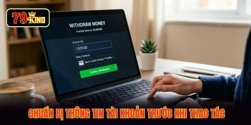 Chuẩn bị thông tin tài khoản trước khi thao tác