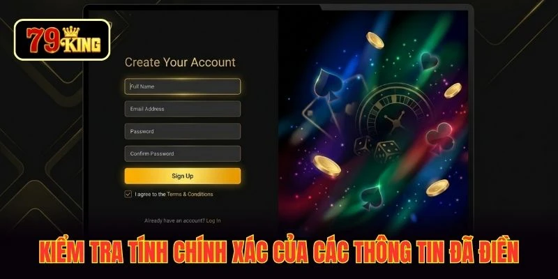Kiểm tra tính chính xác của các thông tin đã điền