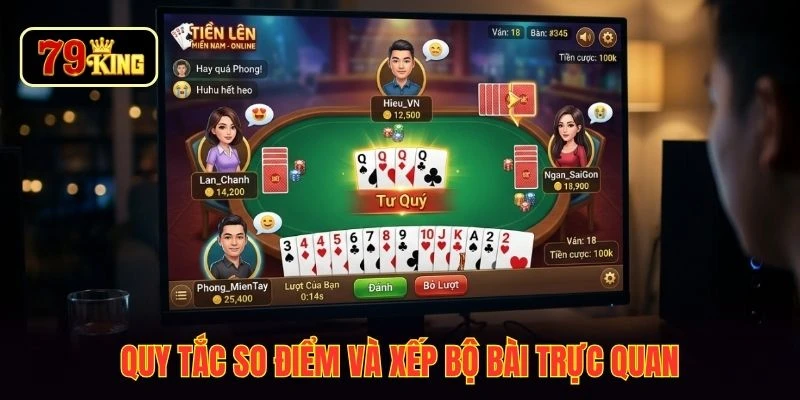Quy tắc so điểm và xếp bộ bài trực quan