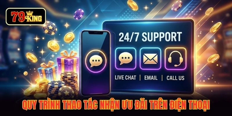 Quy trình thao tác nhận ưu đãi trên điện thoại